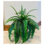 DR - Silk Green Fern Plant in Decorative Brass Planter, 8 inch Height