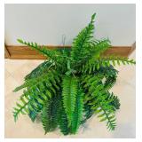 DR - Silk Green Fern Plant in Decorative Brass Planter, 8 inch Height