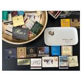 LL - Collection of Vintage Restaurant Matchbooks with 10 Inch Ashtray and Porcelain Tray