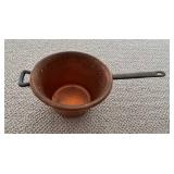 LL - Pair of Vintage Hammered Copper Pots with Iron Handles