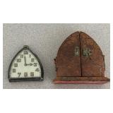 K - Muffray Sterling Silver Art Deco Travel Clock with Folding Case