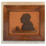 LL - Framed 3D Wood Wall Art of Monk in Profile