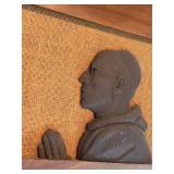 LL - Framed 3D Wood Wall Art of Monk in Profile