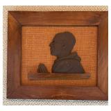 LL - Framed 3D Wood Wall Art of Monk in Profile