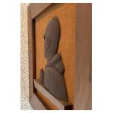 LL - Framed 3D Wood Wall Art of Monk in Profile
