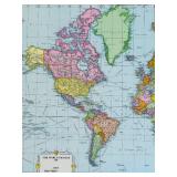 LL - Framed 22 x 32 World Map Print with Colored Countries