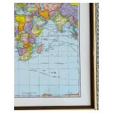 LL - Framed 22 x 32 World Map Print with Colored Countries
