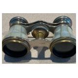 K - Antique Mother-of-Pearl Opera Glasses and Vintage Wire Frame Eyeglasses