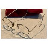 K - Antique Mother-of-Pearl Opera Glasses and Vintage Wire Frame Eyeglasses