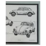 LL - Limited Edition Volkswagen Bug Art Print by George Cerella, 11 x 14 in