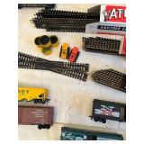 LR - HO Scale Train Set with Tyco Transformer, Track, Rail Cars, and Hot Wheels Vehicles