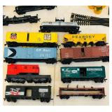 LR - HO Scale Train Set with Tyco Transformer, Track, Rail Cars, and Hot Wheels Vehicles