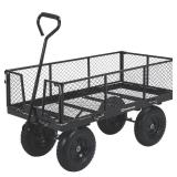Strongway Garden Wagon, Side Panels Fold or Detach, 1400-Lb. Capacity, 50in. x 24in. x 26in. MSRP $179.99