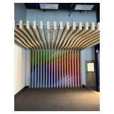 Decorative Acoustic Slat Wall with lighting.