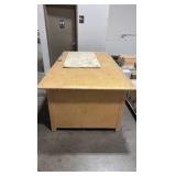 Wood Flat File Storage Cabinet wth center drawers