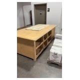 Wood Flat File Storage Cabinet wth center drawers