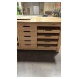 Wood Flat File Storage Cabinet wth center drawers