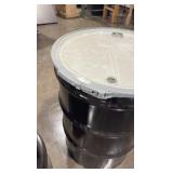 (2) Uline Lined Lever-Lock Steel 55-gallon drums