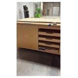 Wood Flat File Storage Cabinet wth center drawers