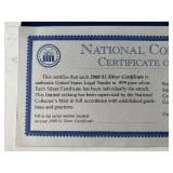 .999 Fine Silver Foil $1 Dollar Silver Certificate Commemorative