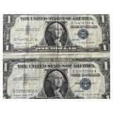 Blue Seal $1 Dollar Silver Certificates