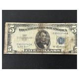 1953 A Blue Seal $5 Dollar Silver Certificate