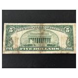 1953 A Blue Seal $5 Dollar Silver Certificate