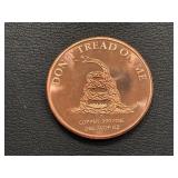 1 Ounce .999 Fine Copper Round Don