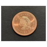 1 Ounce .999 Fine Copper Round Aztec