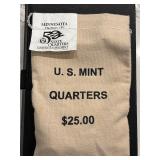 $25 Dollar Minnesota Quarters in Sealed Bag