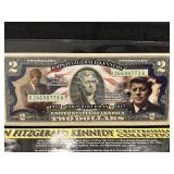 Kennedy Half Dollar and $2 Dollar Note