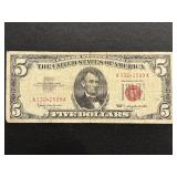 1963 Red Seal $5 Dollar Note