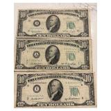 1950 Green Seal $10 Dollar Federal Reserve Notes