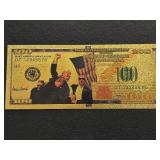 24K Gold Foil $100 Dollar Note Trump