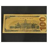24K Gold Foil $100 Dollar Note