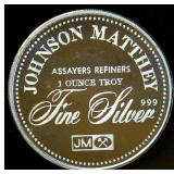 1984 Johnson Matthey 1oz 999 Silver 25yrs Alaska Statehood Round