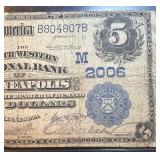 1902 $5 Minneapolis Northwest National Large Bank Note VG/F