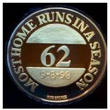 1998 Proof Mark McGwire Record Home Run Coin Set, Includes (2) 1oz 999 silver rounds, 1,988 Minted