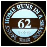 1998 Proof Mark McGwire Record Home Run Coin Set, Includes (2) 1oz 999 silver rounds, 1,988 Minted