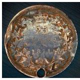 Silver WW II RAF Aviator Pendant, 1871 Canada Quarter Reverse, Unique Hand Struck