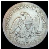 Better Date 1858-S Seated Liberty Half Dollar, F/F+, Original Surfaces w/some Luster