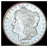 AU/AU+ 1878 S Morgan Silver Dollar, Reverse Die Break