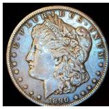 1890 CC Morgan Silver Dollar, VF/VF+, details