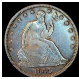 F+/VF 1844 Seated Liberty Half Dollar, Original Surfaces