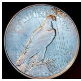 Semi-Key 1927 D Peace Dollar, AU/AU+, details