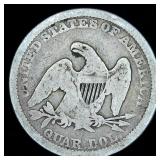 1857 Seated Liberty Quarter, Original Surfaces, G+