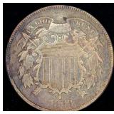 1868 2 Cent Piece, VF, Better Date, details