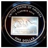 2006 Silver Proof Benjamin Franklin Commemorative Dollar w/OGP, Kite Experiment Design, 158k Mintage