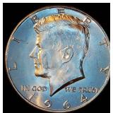Gorgeous Uncirculated 1964 Kennedy Half Dollar, Full Luster, Mid+/High MS