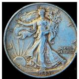 1943 Walking Liberty Half Dollar, XF, Original Surfaces